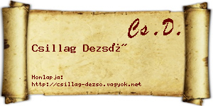 Csillag Dezső névjegykártya